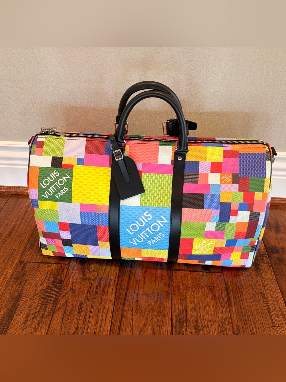 Louis Vuitton Keepall Bandoulière 50 Multicolor Patchwork Virgil Abloh